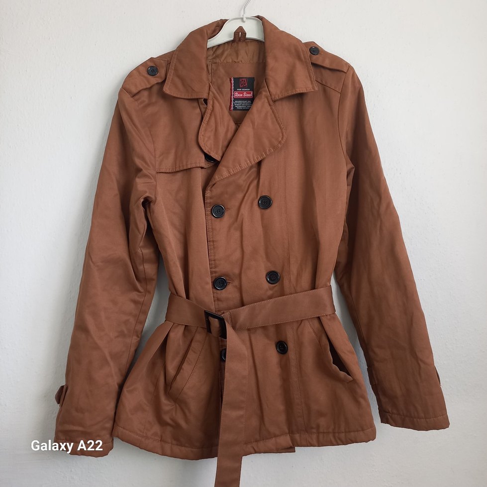 Kahverengi Deri Kemerli Midi Trençkot - Görsel 3