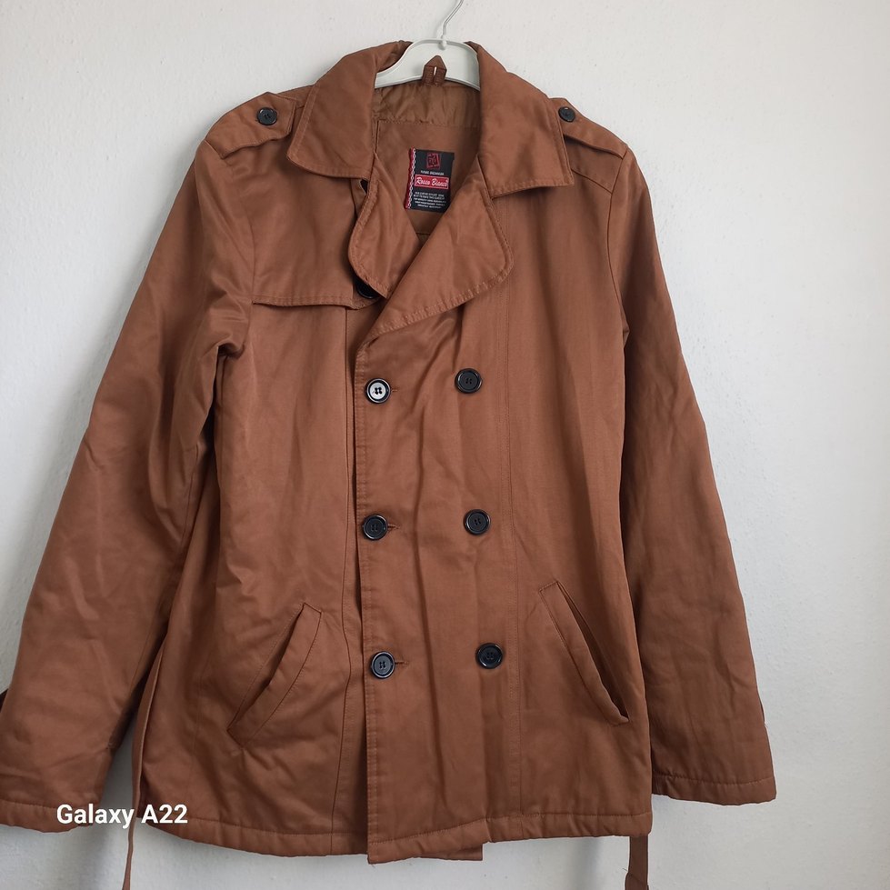 Kahverengi Deri Kemerli Midi Trençkot - Görsel 5