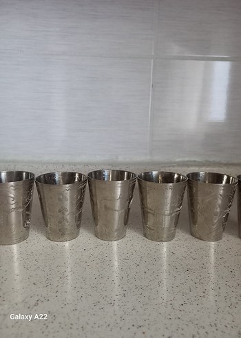 Gri İşlemeli Metal Kahve Fincanları Seti - Görsel 6