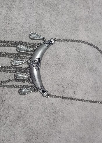 Bohem Zincir Detaylı Siyah Uzun Kolye - Görsel 8