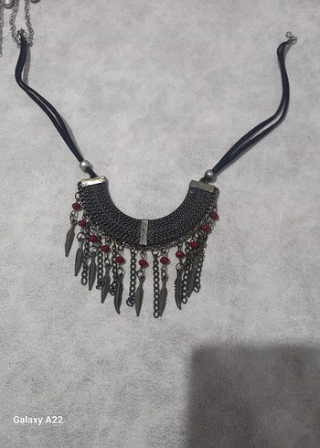 Bohem Zincir Detaylı Siyah Uzun Kolye - Görsel 5