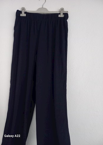 Lacivert Kadın Uzun Kollu Keten Gömlek - Görsel 5