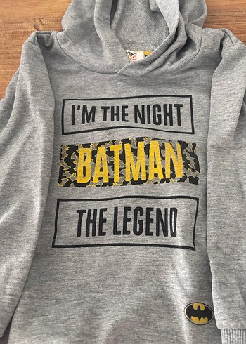 5 Yaş Beden gri Renk Erkek Çocuk Gri Baskılı Sweatshirt