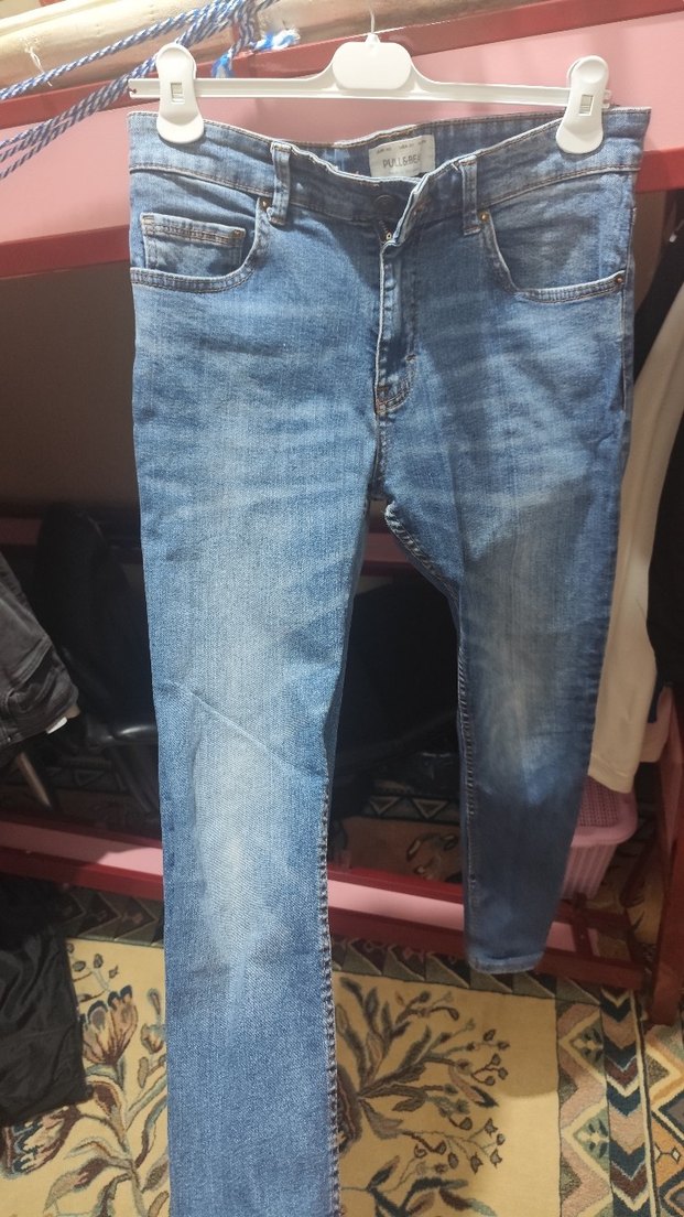 Kadın Mavi Midi Boy Kot Pantolon - Görsel 3