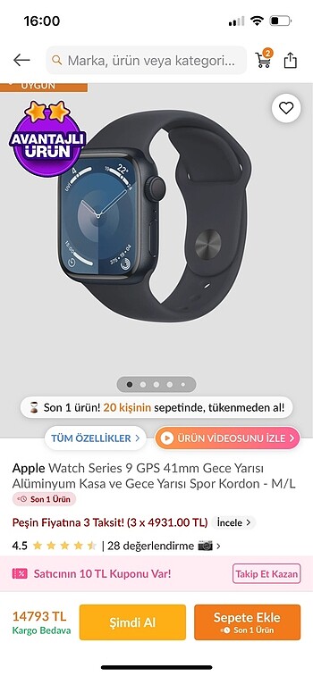 Apple Watch 9 - Görsel 2
