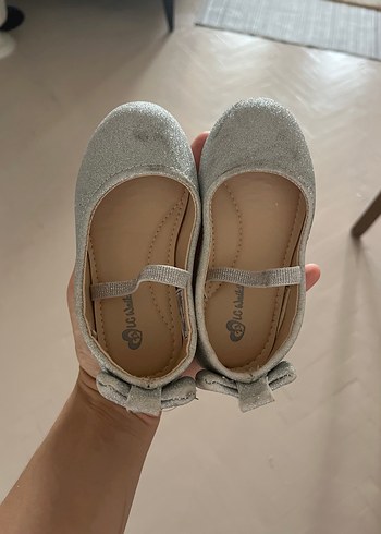 Kız Çocuk Gri Tokalı Babet Ayakkabı - Görsel 4