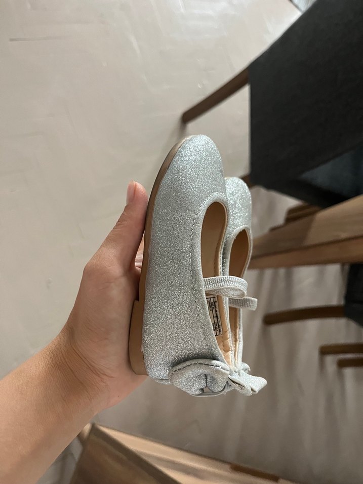 Kız Çocuk Gri Tokalı Babet Ayakkabı - Görsel 3