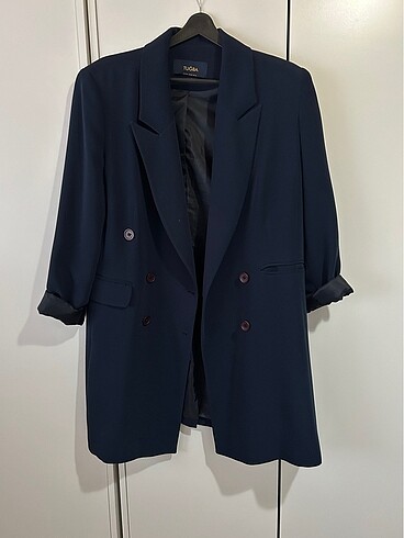 Lacivert Uzun Blazer Ceket