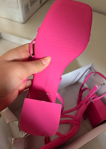 Pembe Blok Topuklu Kadın Sandalet - Görsel 3