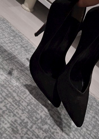 36,5 Beden siyah Renk Siyah yüksek topuk stiletto