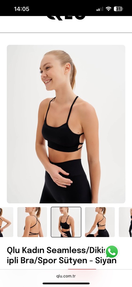 QLU Siyah Spor Sütyeni - Görsel 2