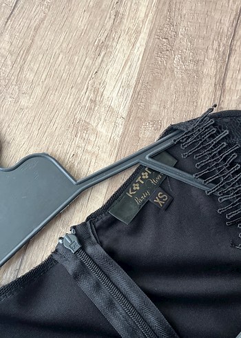 V Yaka Siyah Dantel Uzun Kollu Uzun Elbise - Görsel 3