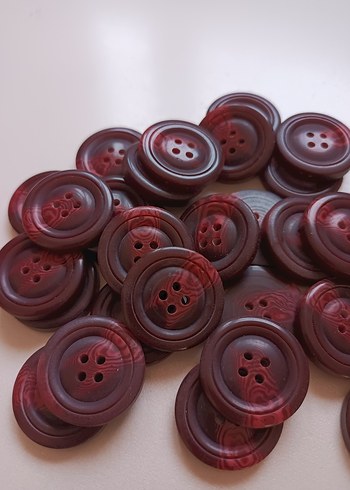 Bordo Vintage Düğmeler 2.5cm