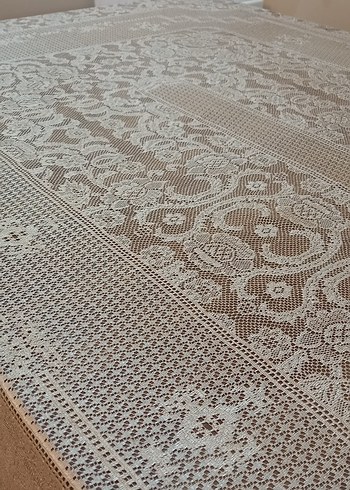 12 kişilik masa için kendinden desenli  Klasik Masa Örtüsü - Görsel 3