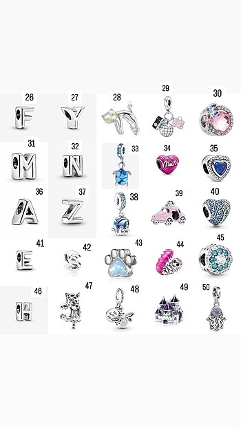 Pandora pandora uyumlu charm modelleri