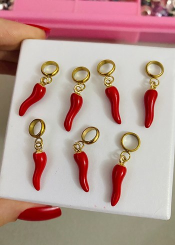 kırmızı biber charm kolye ucu - Görsel 2