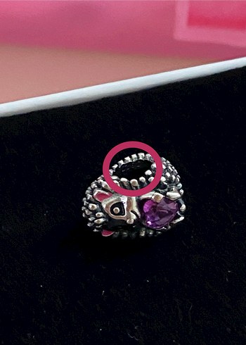 Pembe Taşlı Kirpi Charm - Görsel 2