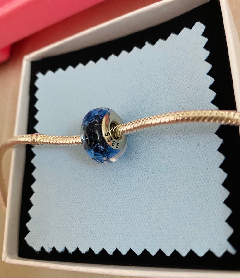 lacivert murano charm - Görsel 2