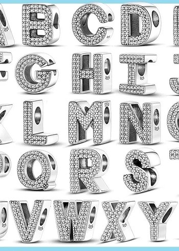 taşlı Harf charmlar - Görsel 3