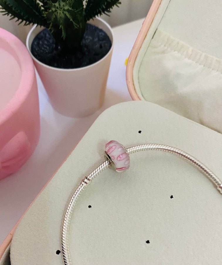 pembe murano charm - Görsel 2