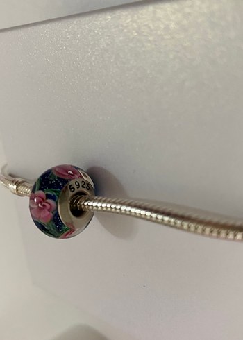 Mavi Çiçekli Boncuk Charm - Görsel 2