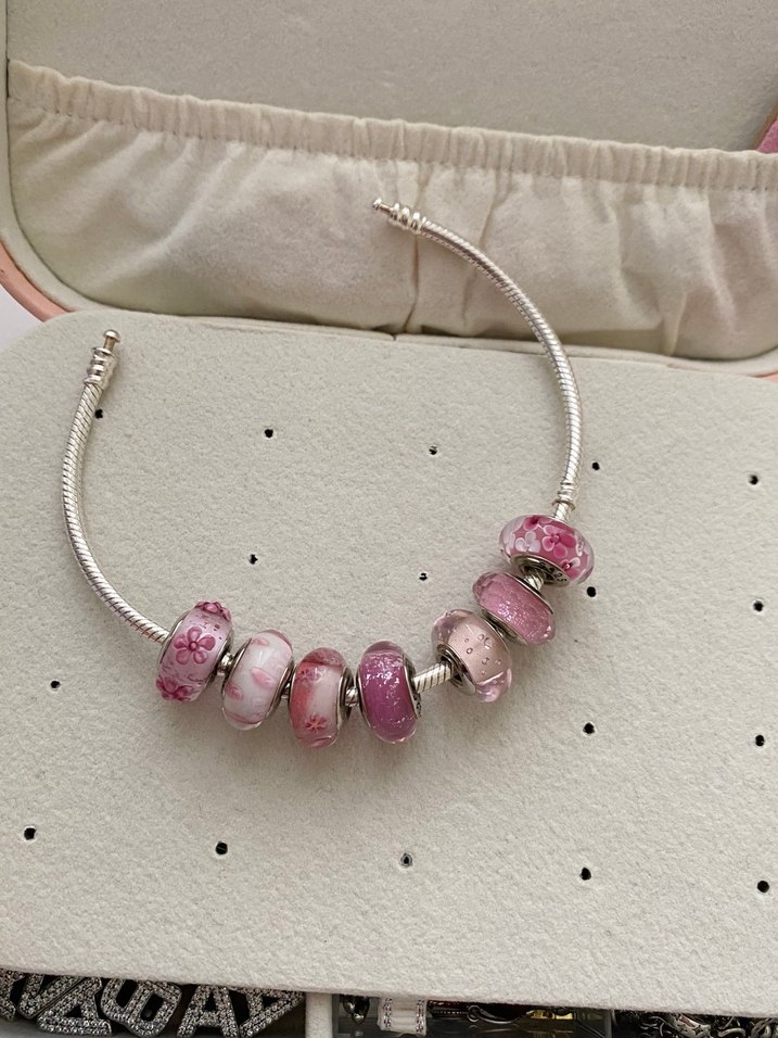 Pembe murano charmlar - Görsel 2