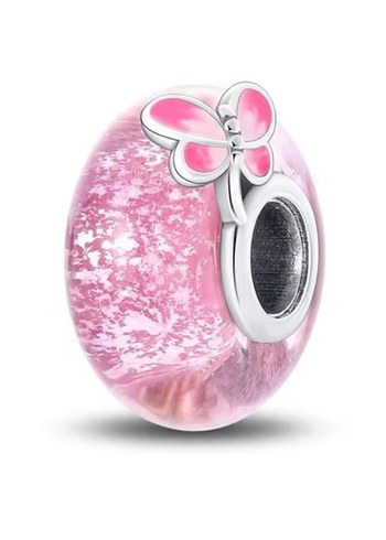 Pembe Boncuklu Kelebek Charm