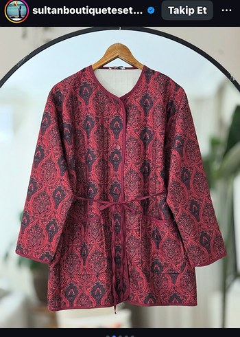 Etnik Desenli Kapitone Ceket - Görsel 5