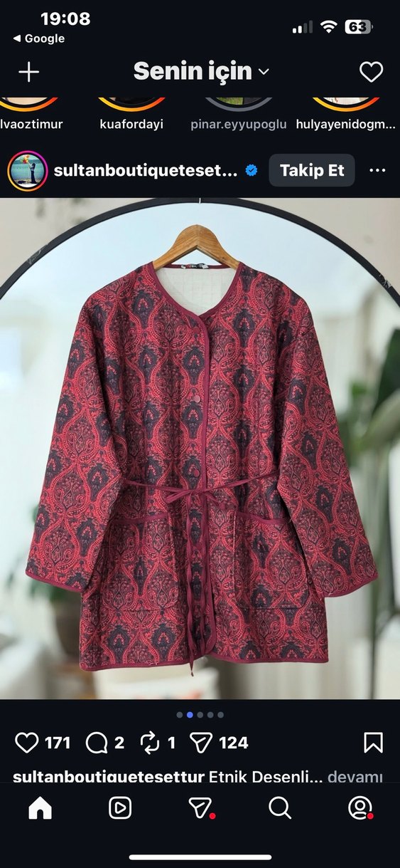 Etnik Desenli Kapitone Ceket - Görsel 5