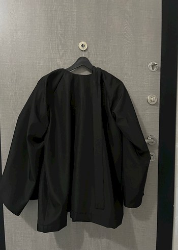 Kemerli Siyah Kadın Trençkot - Görsel 14