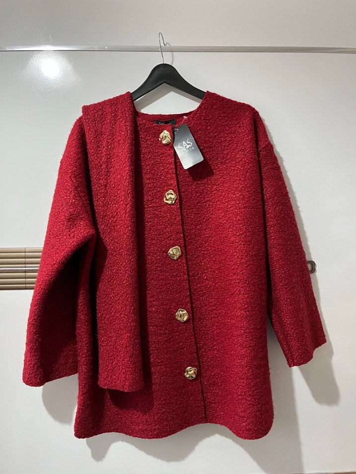 Atkılı Peluş Hırka - Görsel 5