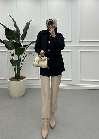 Atkılı Peluş Hırka - Görsel 3