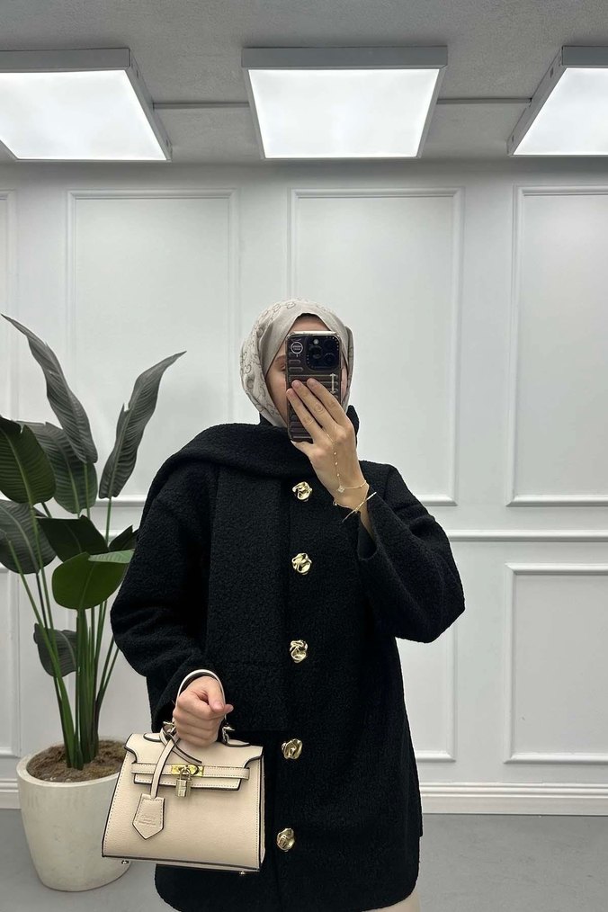 Atkılı Peluş Hırka - Görsel 4