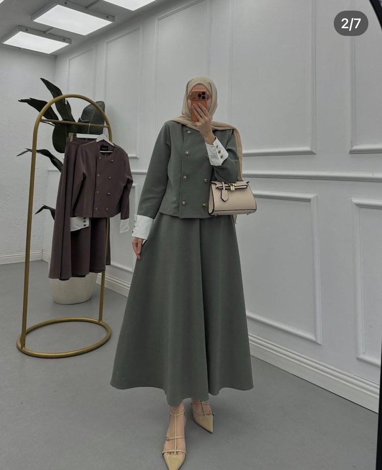 Tesettür Etek Ceket Takım - Görsel 4