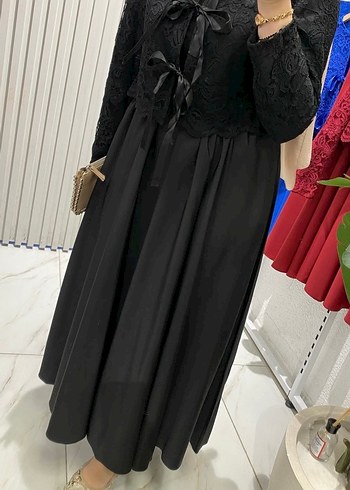 Dantelli Tesettür Abiye Elbise - Görsel 3