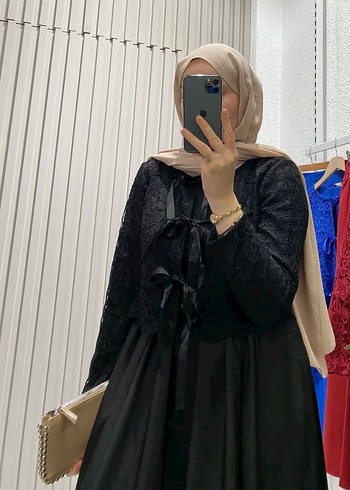 Dantelli Tesettür Abiye Elbise - Görsel 2