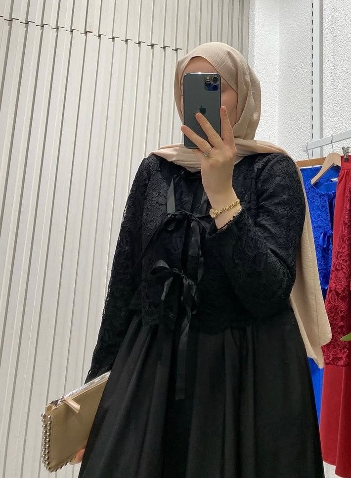 Dantelli Tesettür Abiye Elbise - Görsel 2