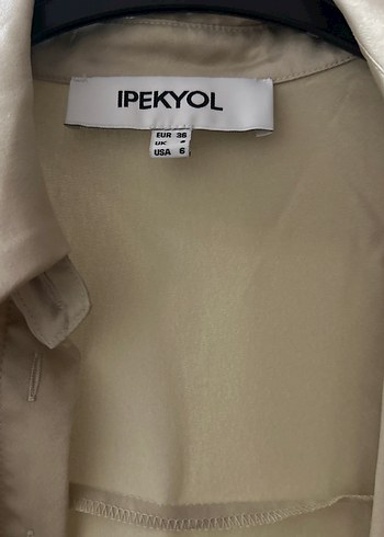 IPEKYOL Bej Düğmeli Kadın Gömlek - Görsel 2