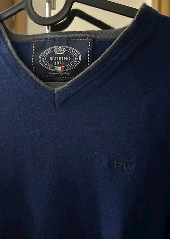 Erkek Lacivert V Yaka Triko Kazak - Görsel 2