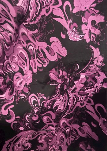 Mor Desenli Uzun Hamile Bluzu - Görsel 2