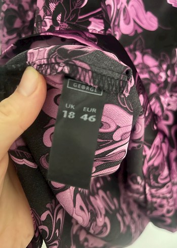 Mor Desenli Uzun Hamile Bluzu - Görsel 3