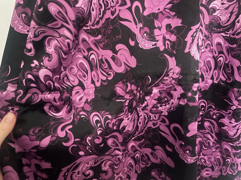 Mor Desenli Uzun Hamile Bluzu - Görsel 2