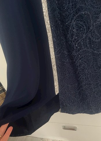 Alvina Kadın  Mavi Vintage Rozet pantolonlu takım - Görsel 5