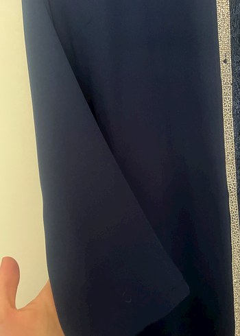 Alvina Kadın  Mavi Vintage Rozet pantolonlu takım - Görsel 10