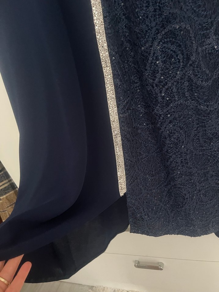 Alvina Kadın  Mavi Vintage Rozet pantolonlu takım - Görsel 5