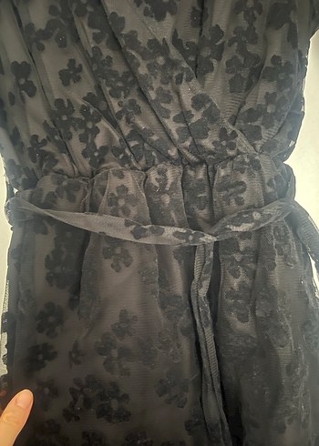 Nakışlı Siyah Gotik Uzun Kadın Elbise - Görsel 3