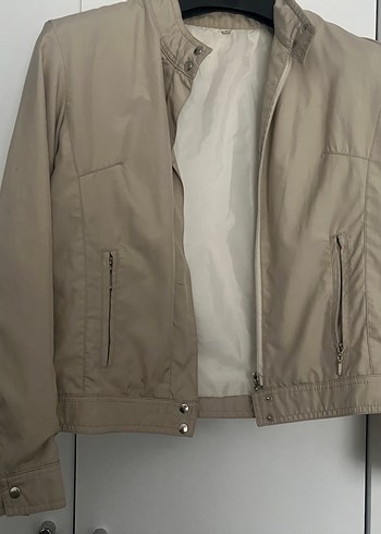 Düğmeli Bej Midi ceket - Görsel 5