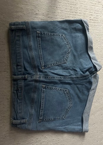 Düğmeli Mavi Nakışlı Kadın Denim Pantolon - Görsel 2