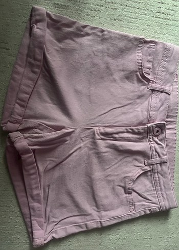 Pembe Kadın Midi Keten Mini Şort - Görsel 4