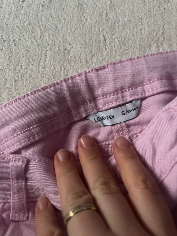 Pembe Kadın Midi Keten Mini Şort - Görsel 5